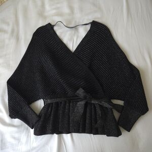 Glitter Surplice Sweater